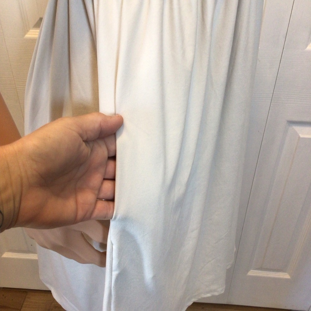 Zenana Off White Short Sleeve Surplice Brushed DTY Buttery Soft Dress Size Large - Picture 5 of 8